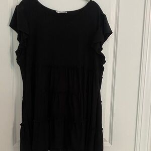 Chic Black Ruffle Sleeve Blouse